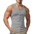 thumbnail image 1 of Yiaimeir Men's Ribbed Button Down Tank Top Sleeveless Casual Slim Fit Tank Tops For Gym Fitness And Everyday Wear,Size S-3XL, 1 of 4