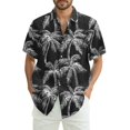 thumbnail image 1 of Yiaimeir Men's Short Sleeve Tropical Leaf Print Button-Down Shirt Casual Hawaiian Beachwear for Summer Parties，Size M-3XL, 1 of 5