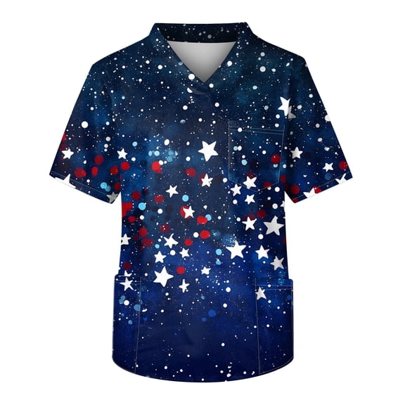 Yiaimeir Men's Short Sleeve V-Neck Print Chest Pocket Care Top Streetwear,Size M-3XL