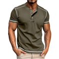 thumbnail image 1 of Yiaimeir Men's Short Sleeved Lapel Collar T-shirt Casual Round Neck Top Streetwear,Size M-3XL, 1 of 5