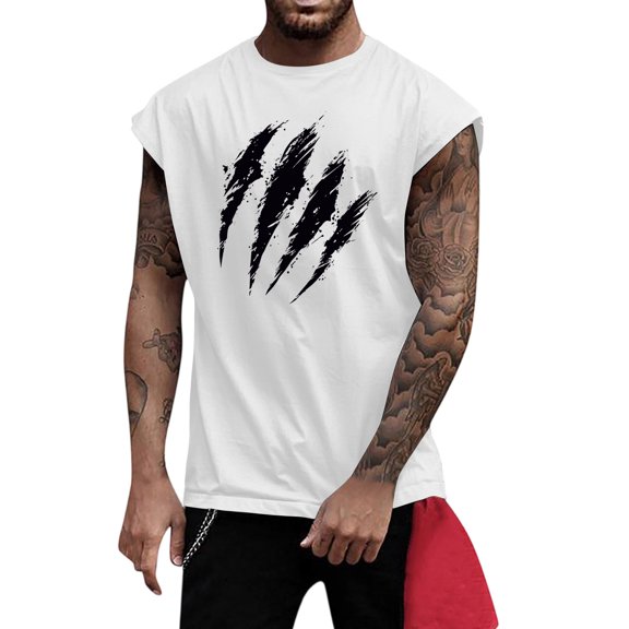 Yiaimeir Men's Sleeveless Casual Graphic Tank Tops Pink Crew Neck Soft Cotton Stylish Summer Top,Size S-3XL