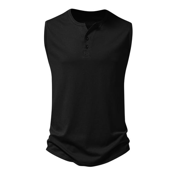 Yiaimeir Men's Sleeveless Henley Tank Top Casual Summer Muscle Tank Tops With Button Closure For Gym And Daily Wear,Size S-3XL