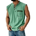 thumbnail image 1 of Yiaimeir Men's Sleeveless Henley Tank Tops Casual Summer Tank Top With Pocket Lightweight Cotton Blend For Daily Wear,Size S-3XL, 1 of 5