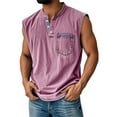 thumbnail image 1 of Yiaimeir Men's Sleeveless Henley Tank Tops Casual Summer Tank Top With Pocket Lightweight Cotton Blend For Daily Wear,Size S-3XL, 1 of 4