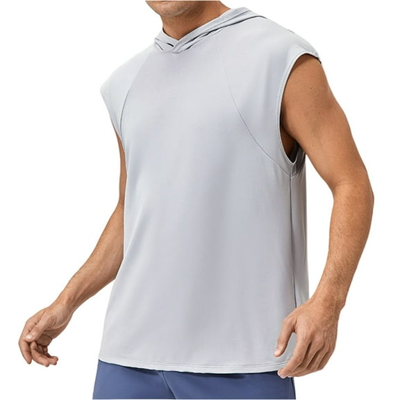 Yiaimeir Men's Sleeveless Hoodie Gym Workout Tank Top Lightweight Athletic Muscle Tank Tops For Training Running Fitness,Size S-3XL