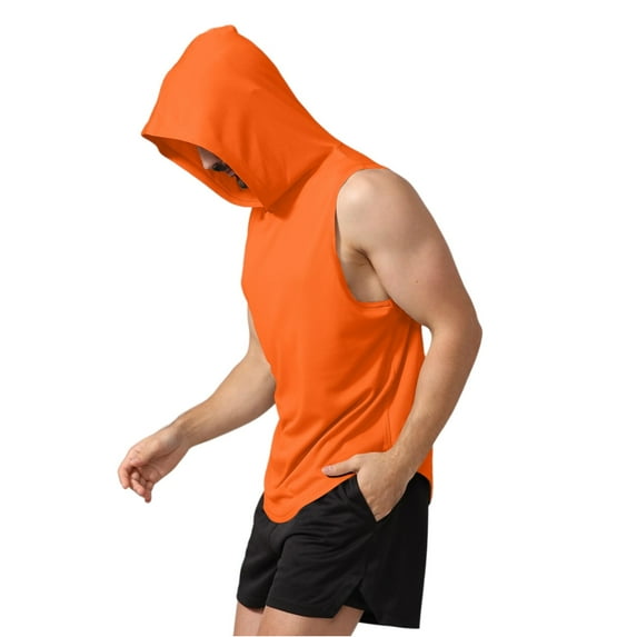 Yiaimeir Men's Sleeveless Hoodie Tank Top Lightweight Athletic Gym Workout Muscle Tank Tops With Hood For Fitness & Training,Size S-3XL