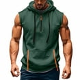 thumbnail image 1 of Yiaimeir Men's Sleeveless Hoodie With Zipper Pockets Athletic Gym Workout Pullover Lightweight Muscle Fit Vest Burgundy,Size S-3XL, 1 of 5