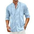 thumbnail image 1 of Yiaimeir Men's Solid Color Casual Cardigan Button-up Collar Long-sleeved Shirt，Size M-3XL, 1 of 4