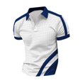 thumbnail image 1 of Yiaimeir ‌Men's Striped & Dot Print Lapel T-shirt Retro Button-Up Casual Fashion‌, 1 of 5