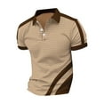 thumbnail image 1 of Yiaimeir ‌Men's Striped & Dot Print Lapel T-shirt Retro Button-Up Casual Fashion‌, 1 of 5
