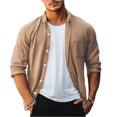 thumbnail image 1 of Yiaimeir Men's Summer Loose Print Long Sleeve Shirt Cardigan Solid Color Shirt,Size M-3XL, 1 of 4