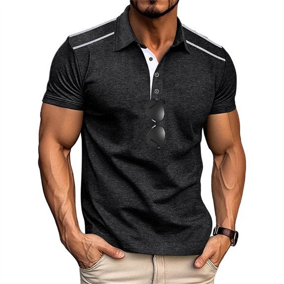 Yiaimeir ‌Men's Summer Short Sleeve Shirt Breathable Casual Stand Collar‌