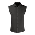 thumbnail image 1 of Yiaimeir Men's Summer Tops Fashion Solid Color Sleeveless Button-Down Shirt,Size S-6XL, 1 of 4