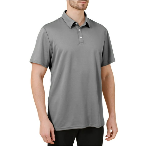 Yiaimeir Men's Three Button Printed Lapel Short Sleeve T-Shirt Top Streetwear,Size M-3XL