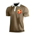 thumbnail image 1 of Yiaimeir Men's Three Button Printed Lapel Short Sleeve T-Shirt Top Streetwear,Size M-3XL, 1 of 4