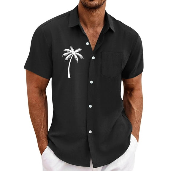 Yiaimeir Men's Vintage Bowling Shirts Short Sleeve Summer Hawaiian Shirt For Men,Size M-4XL