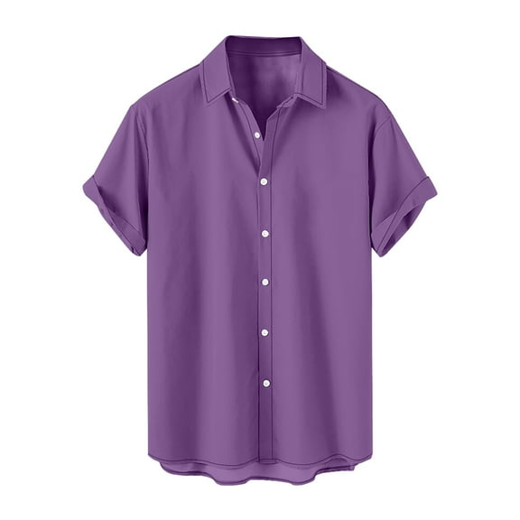 Yiaimeir Men's Vintage Button Down Bowling Shirts Short Sleeve Summer Beach Elegant Shirts For Men,Size M-4XL