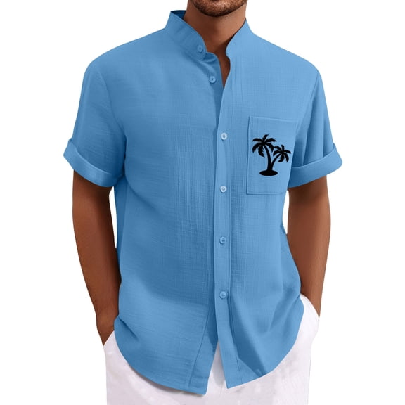 Yiaimeir Men's Vintage Button Down Bowling Shirts Short Sleeve Summer Beach Shirt,Size M-3XL