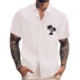thumbnail image 1 of Yiaimeir Men's Vintage Button Down Bowling Shirts Short Sleeve Summer Beach Shirt，Size M-3XL, 1 of 4