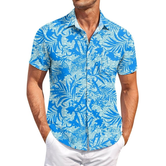 Yiaimeir Men's Vintage Button Down Bowling Shirts Short Sleeve Summer Beach Shirt，Size M-3XL
