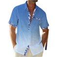 thumbnail image 1 of Yiaimeir Men's Vintage Button Down Bowling Shirts Short Sleeve Summer Beach Shirt，Size M-3XL, 1 of 5
