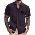 thumbnail image 1 of Yiaimeir Men's Vintage Button Down Bowling Shirts Short Sleeve Summer Beach Shirt，Size M-3XL, 1 of 4