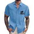 thumbnail image 1 of Yiaimeir Men's Vintage Button Down Bowling Shirts Short Sleeve Summer Beach Shirt，Size M-3XL, 1 of 4