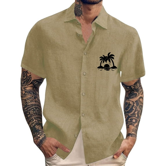 Yiaimeir Men's Vintage Button Down Bowling Shirts Short Sleeve Summer Beach Shirt，Size M-3XL