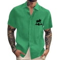 thumbnail image 1 of Yiaimeir Men's Vintage Button Down Bowling Shirts Short Sleeve Summer Beach Shirt，Size M-3XL, 1 of 6