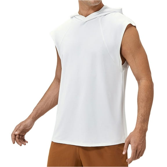 Yiaimeir Men's Wide Shoulder Sports Vest Loose Quick Drying Basketball Sports Running Fitness Top Hoodie Streetwear,Size S-2XL