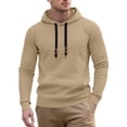thumbnail image 1 of Yiaimeir Mens Casual Hooded Pullover Lightweight Knit Long Sleeve Drawstring Hoodie Soft Breathable Sweatshirt for Everyday Wear, 1 of 7