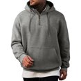 thumbnail image 1 of Yiaimeir Mens Casual Pullover Hoodie Half Zip Sweatshirt Long Sleeve Drawstring Hooded Top Kangaroo Pocket Comfortable Fit, 1 of 6
