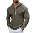 thumbnail image 1 of Yiaimeir Mens Casual Textured Pullover Hoodie Long Sleeve Half Zip Lightweight Sweatshirt for Everyday Comfort and Style, 1 of 3