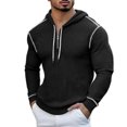 thumbnail image 1 of Yiaimeir Mens Casual Textured Pullover Hoodie Long Sleeve Half Zip Lightweight Sweatshirt for Everyday Comfort and Style, 1 of 3