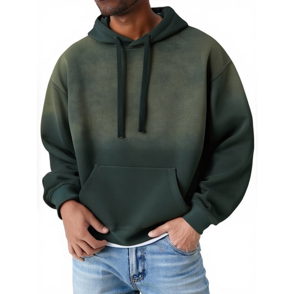 Yiaimeir Mens Pullover Hoodie Casual Drawstring Hooded Sweatshirt Relaxed Fit Long Sleeve Soft Fleece Top Kangaroo Pocket