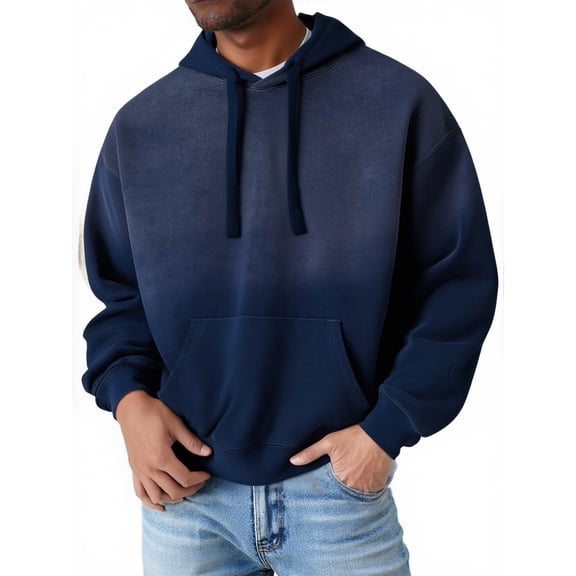 Yiaimeir Mens Pullover Hoodie Casual Drawstring Hooded Sweatshirt Relaxed Fit Long Sleeve Soft Fleece Top Kangaroo Pocket