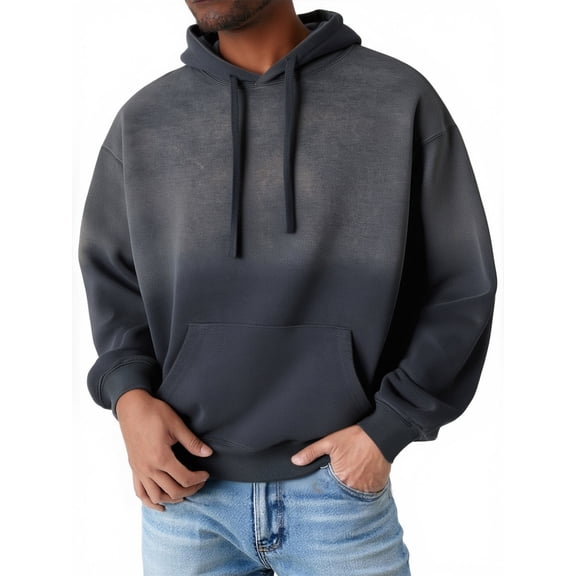 Yiaimeir Mens Pullover Hoodie Casual Drawstring Hooded Sweatshirt Relaxed Fit Long Sleeve Soft Fleece Top Kangaroo Pocket