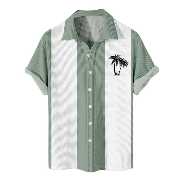Yiaimeir Oversized Hawaiian Shirts For Men Summer Casual Fashion Short Sleeve Shirts,Size M-8XL