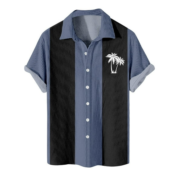 Yiaimeir Oversized Hawaiian Shirts For Men Summer Casual Fashion Short Sleeve Shirts,Size M-8XL