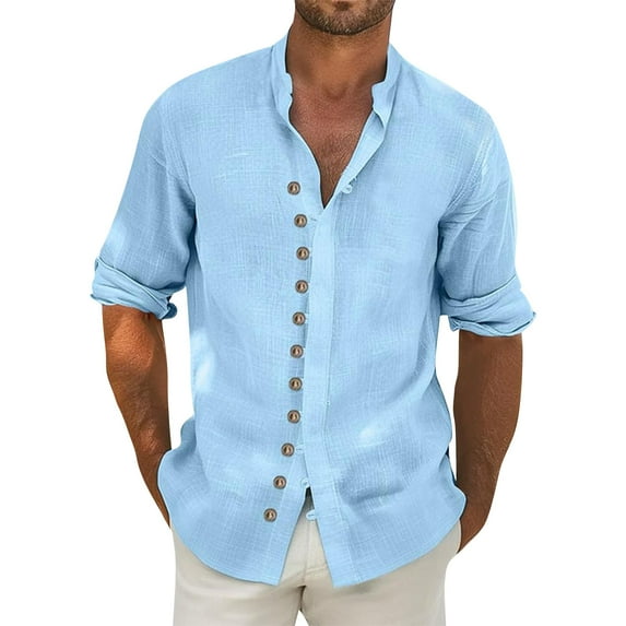 Yiaimeir Retro Casual Loose Fitting Short Sleeved Shirt Fashion Standing Collar Top Shirt,Size S-3XL