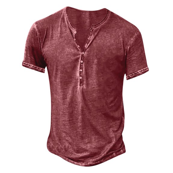 Yiaimeir ‌Retro Plaid Short Sleeve Tops Men's Summer Solid Color Casual Fashion‌ T-Shirt