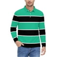 thumbnail image 1 of Yiaimeir Striped Printed Long Sleeved Men's Three Button Lapel Shoulder T-Shirt Streetwear,Size M-3XL, 1 of 6
