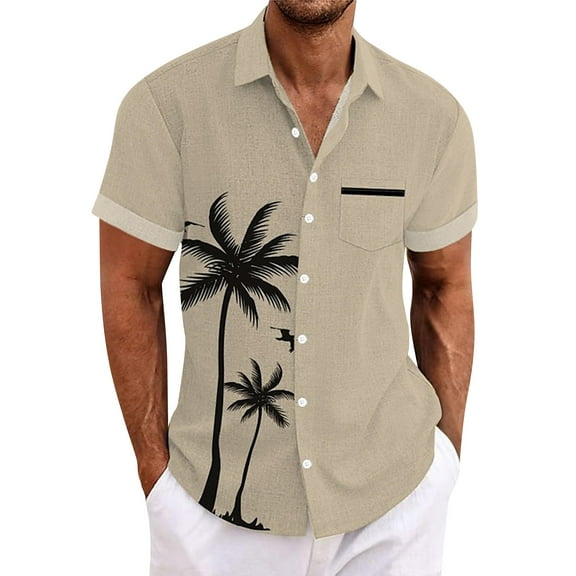 Yiaimeir Summer Hawaiian Print Shirt Camisas Luxury Breathable Short Sleeve Shirt,Size M-4XL