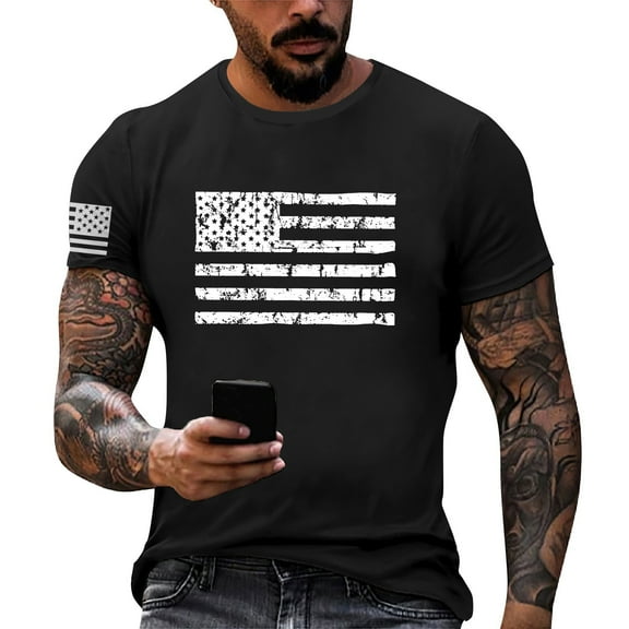 Yiaimeir Summer Men's Popular T-shirt Printed Round Neck Short Sleeve T-shirt Streetwear,Size M-3XL