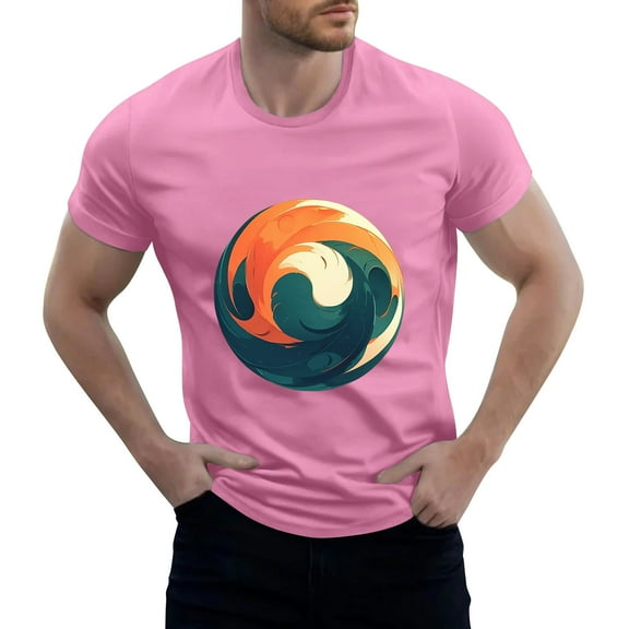 Yiaimeir ‌Summer Men's Short Sleeve Casual T-shirt with Breathable Fit‌ Summer Top