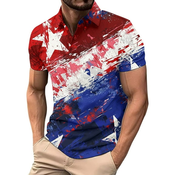 Yiaimeir Summer New Men's Casual Stand Collar Short Sleeve T-Shirt Collar Streetwear,Size S-2XL