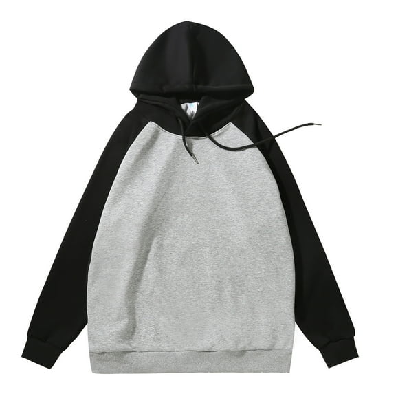 Yiaimeir Unisex Casual Pullover Hoodie Long Sleeve Raglan Sweatshirt Soft Comfortable Drawstring Hooded Top for Everyday Wear