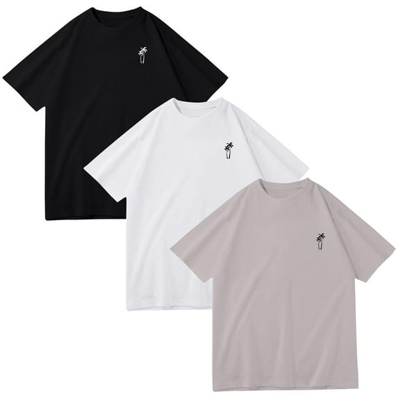 Yiaimeir Unisex Loose Drop Sleeve Tops Unisex Casual Fashion Short Sleeve Tops Streetwear,Size M-3XL