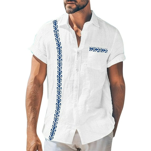 Yiaimeir Vintage Button Down Bowling Shirts Summer Short Sleeve Beach Shirt,Size M-4XL