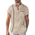 thumbnail image 1 of Yiaimeir Vintage Button Down Bowling Shirts Summer Short Sleeve Beach Shirt,Size M-4XL, 1 of 4